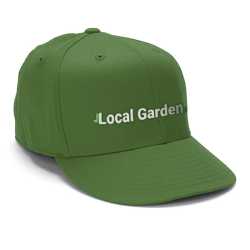 En elegant Keps Local Garden, Fin trädgårdskeps med vår logo med naturligt utseende och känsla. Detaljerad utformning med realistiskt bladverk. 