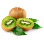 En elegant Kiwi, solmogen kiwi från Kina med naturligt utseende och känsla. Detaljerad utformning med realistiskt bladverk. 