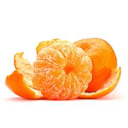 En elegant Clementin, Kärnfri Clementin med naturligt utseende och känsla. Detaljerad utformning med realistiskt bladverk. 