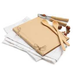 En elegant Hemlig receptbok, Vår samling av gamla och hemliga recept på nöträtter med naturligt utseende och känsla. Detaljerad utformning med realistiskt bladverk. 