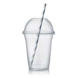 En elegant Mugg med sugrör, Mugg till smoothie tillverkad av återvunnen plast med naturligt utseende och känsla. Detaljerad utformning med realistiskt bladverk. 